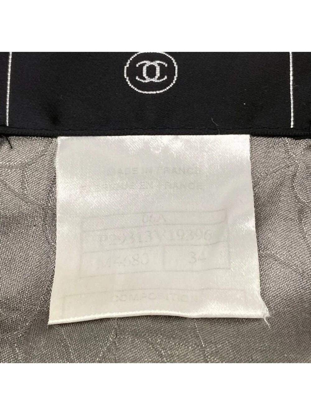 Chanel Jacket 34 S Gray Black White Long Sleeve Tweed Sequin Rhinestone Autumn
